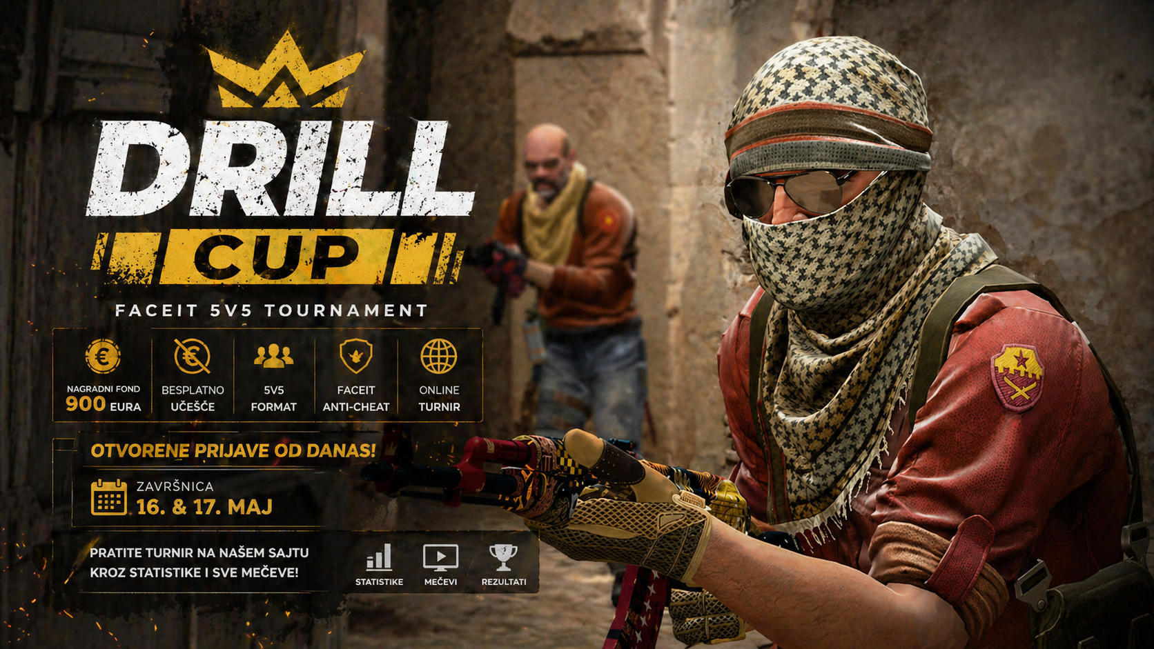 DRILL Cup: besplatan FACEIT turnir sa nagradnim fondom od 900€